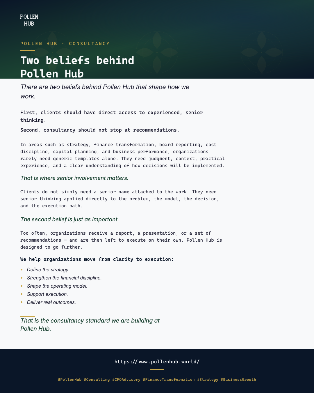 Two beliefs behind Pollen Hub — full article image